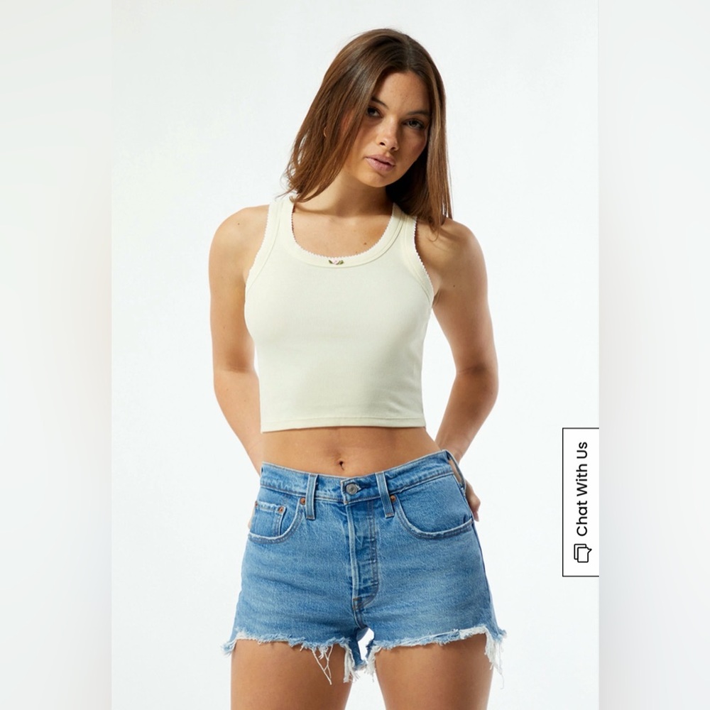 Levi's® 501 Denim Jean Shorts Cut Offs Original Button Fly. Women’s 28/Inseam 5”